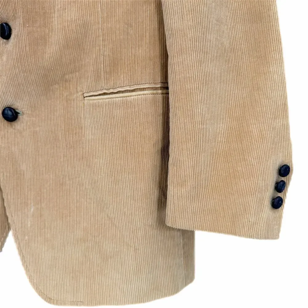Tailored Men's 42R Tan Corduroy Sports Coat Fall Academia Preppy Blazer Jacket